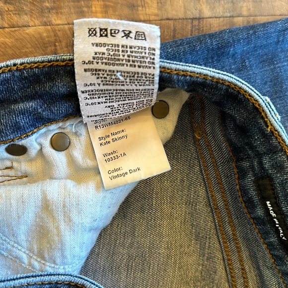 R13 Vintage Dark Kate Skinny Jeans - Picture 9 of 15